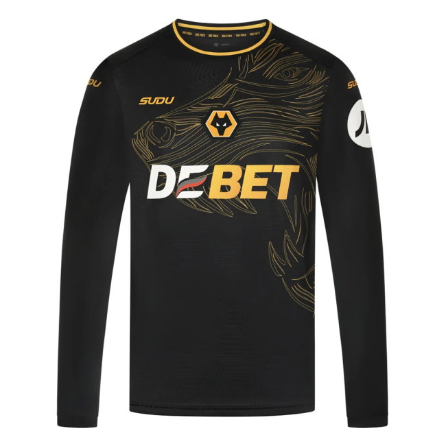 2024-2025 Wolves Long Sleeve Away Shirt (Djiga 34)-SoccerKits Hub | Buy Soccer Jerseys Online